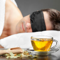 Man sleeping after drinking herbal tea